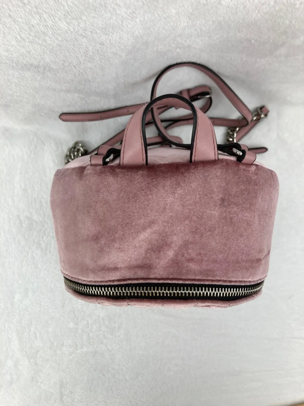 Victoria’s Secret Love Victoria Pink Velveteen Mini Backpack 10” x 8” - Picture 4 of 16